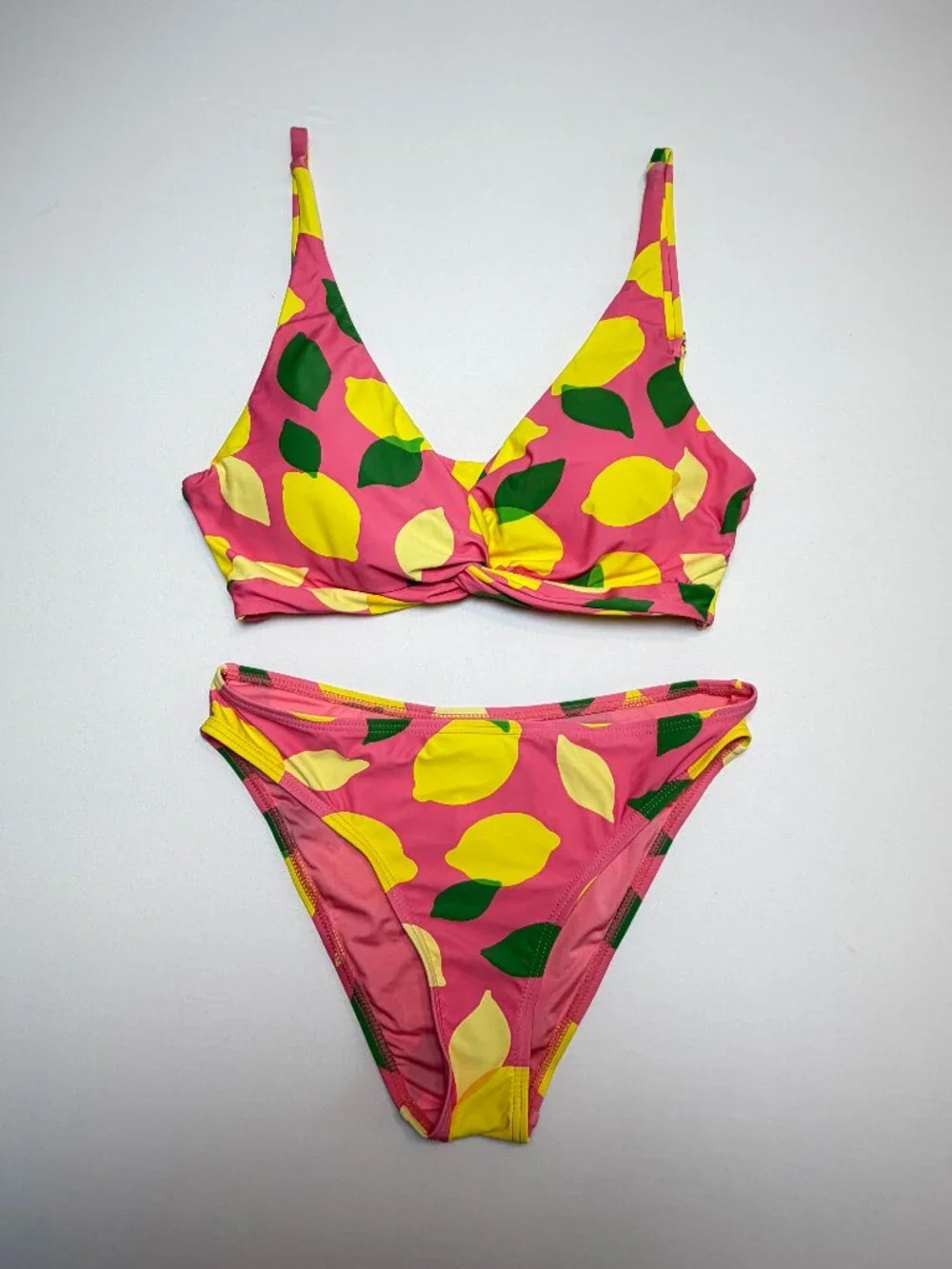 KATE SPADE Sea Star Lemon Bikini Set Swimsuit Pink S/M NWOT